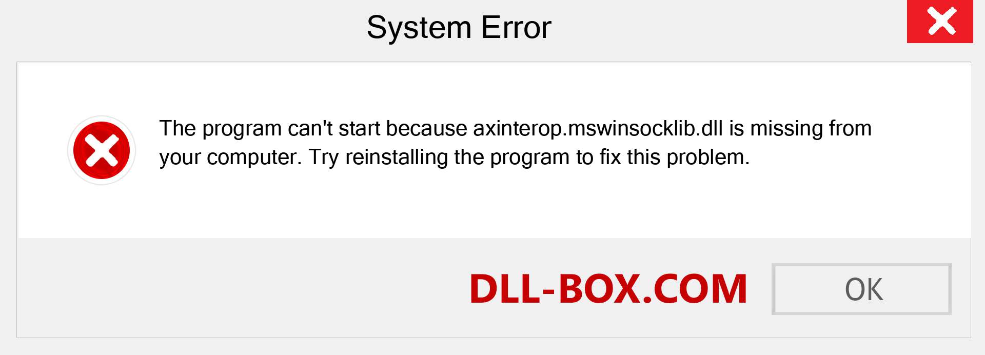  axinterop.mswinsocklib.dll file is missing?. Download for Windows 7, 8, 10 - Fix  axinterop.mswinsocklib dll Missing Error on Windows, photos, images